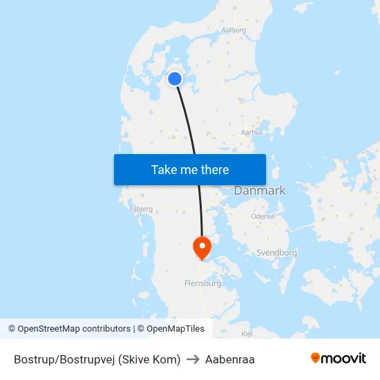 Bostrup/Bostrupvej (Skive Kom) to Aabenraa map