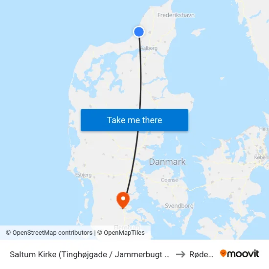 Saltum Kirke (Tinghøjgade / Jammerbugt Komm.) to Rødekro map