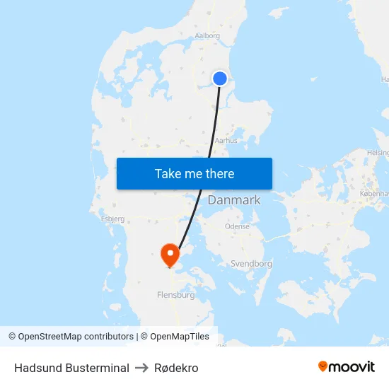 Hadsund Busterminal to Rødekro map