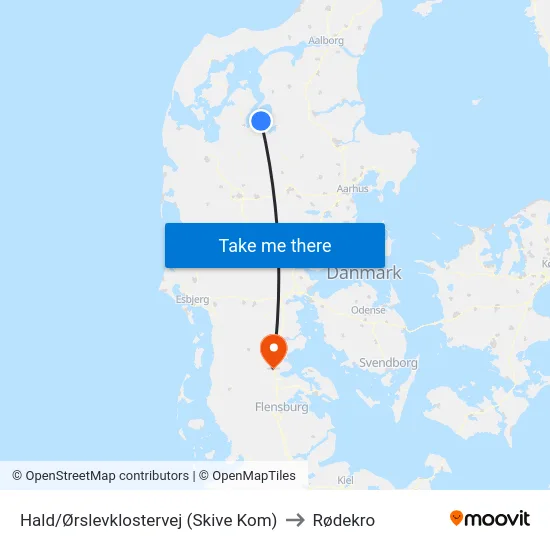 Hald/Ørslevklostervej (Skive Kom) to Rødekro map