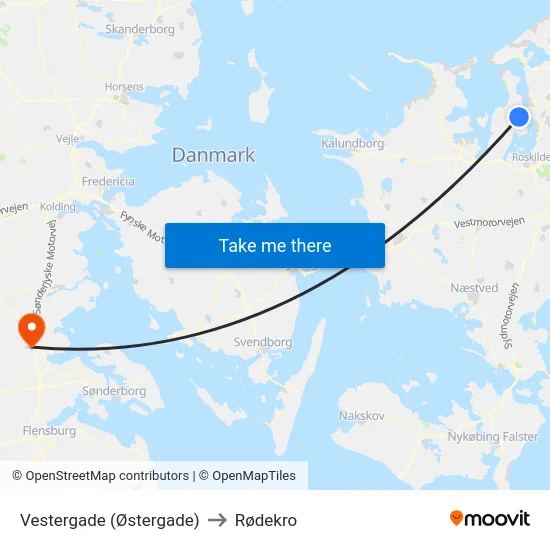 Vestergade (Østergade) to Rødekro map