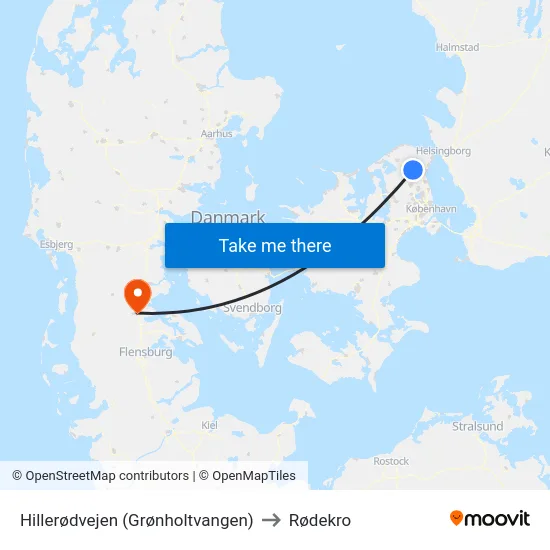 Hillerødvejen (Grønholtvangen) to Rødekro map