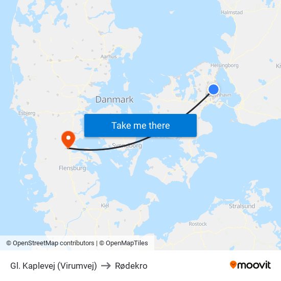 Gl. Kaplevej (Virumvej) to Rødekro map