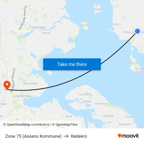Zone 75 (Assens Kommune) to Rødekro map