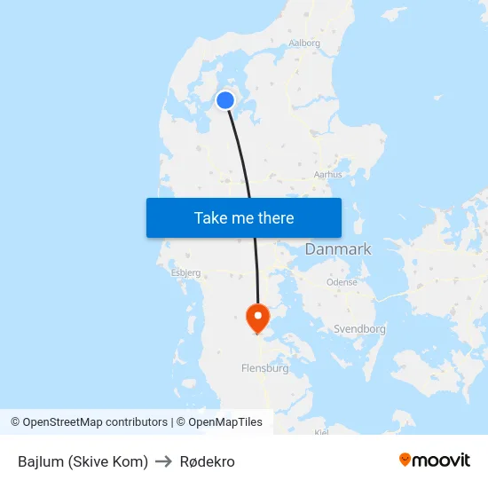 Bajlum (Skive Kom) to Rødekro map