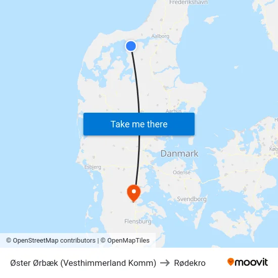 Øster Ørbæk (Vesthimmerland Komm) to Rødekro map