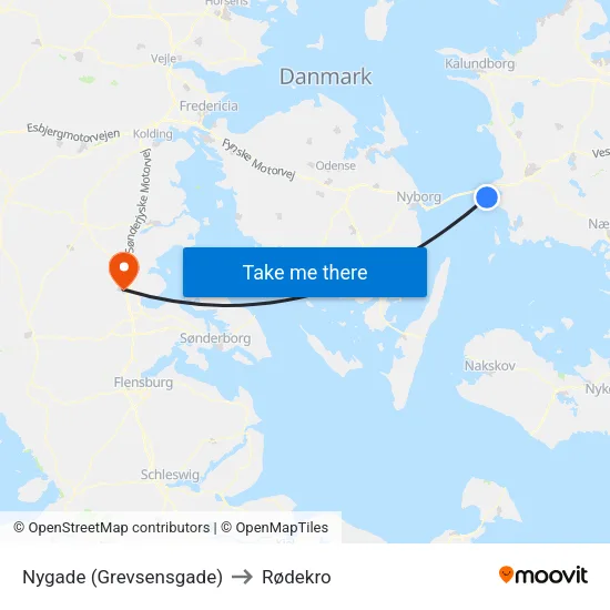 Nygade (Grevsensgade) to Rødekro map