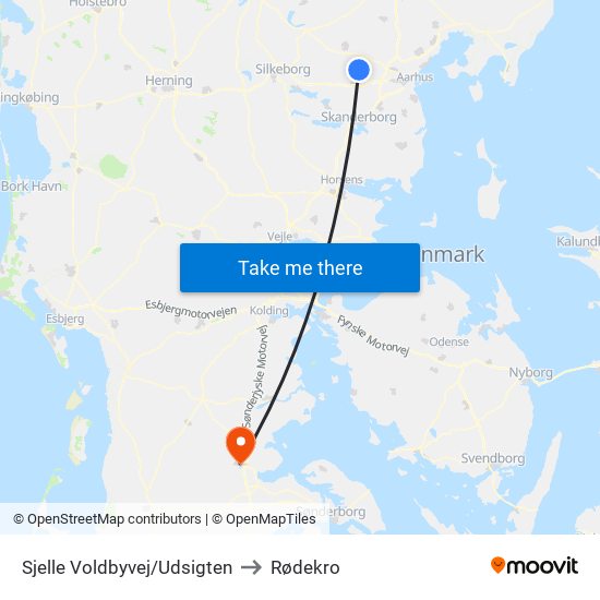 Sjelle Voldbyvej/Udsigten to Rødekro map