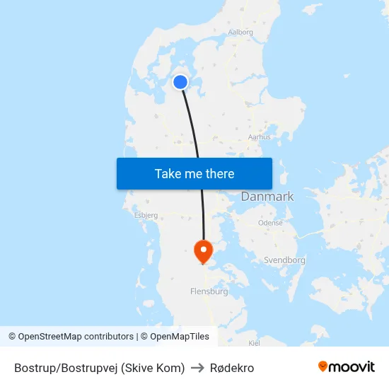 Bostrup/Bostrupvej (Skive Kom) to Rødekro map