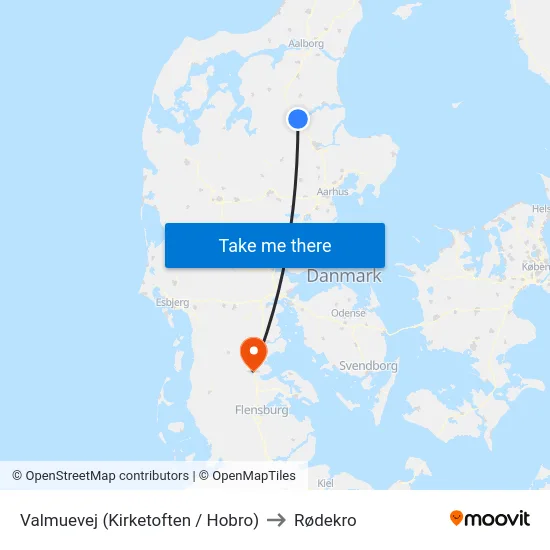 Valmuevej (Kirketoften / Hobro) to Rødekro map