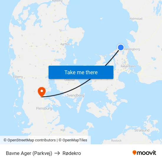 Bavne Ager (Parkvej) to Rødekro map