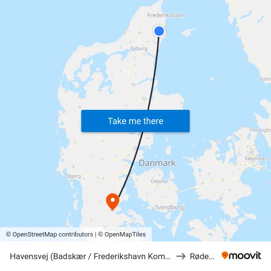 Havensvej (Badskær / Frederikshavn Kommune) to Rødekro map