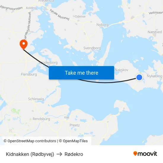 Kidnakken (Rødbyvej) to Rødekro map