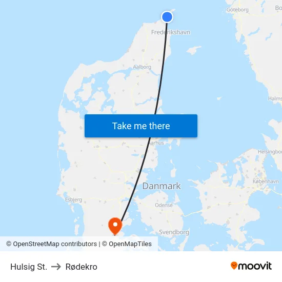 Hulsig St. to Rødekro map