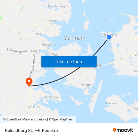 Kalundborg St. to Rødekro map