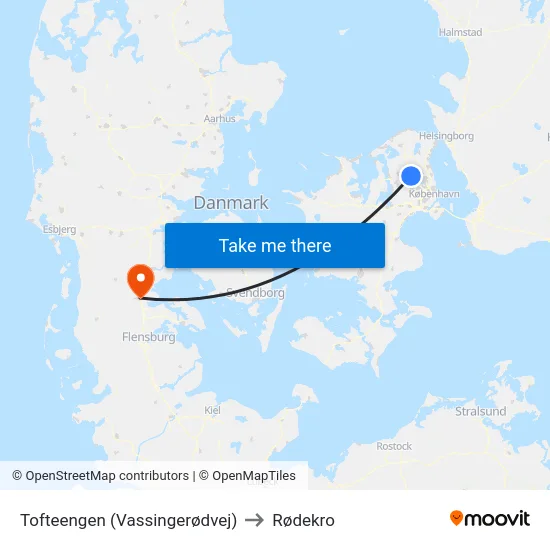 Tofteengen (Vassingerødvej) to Rødekro map