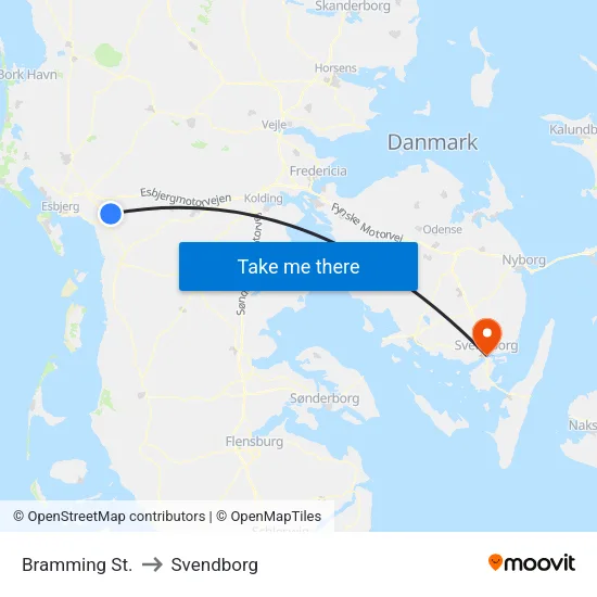 Bramming St. to Svendborg map