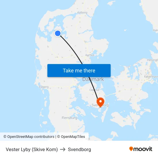 Vester Lyby (Skive Kom) to Svendborg map