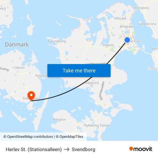 Herlev St. (Stationsalleen) to Svendborg map