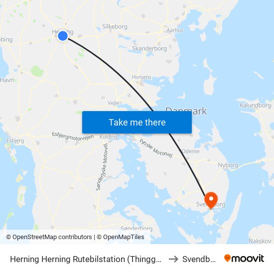 Herning Herning Rutebilstation (Thinggaard) to Svendborg map