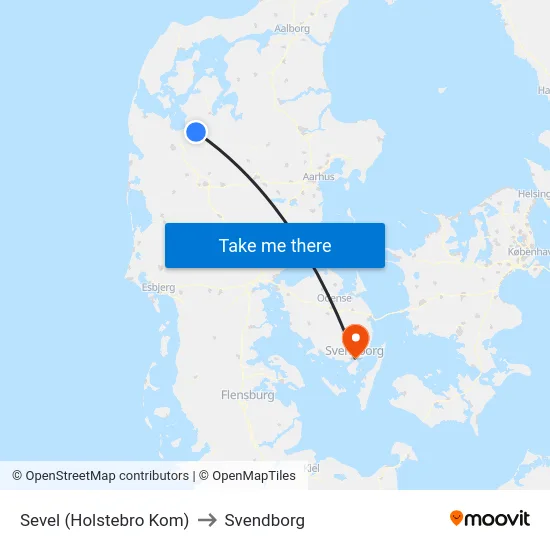 Sevel (Holstebro Kom) to Svendborg map