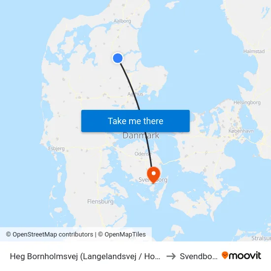 Heg Bornholmsvej (Langelandsvej / Hobro) to Svendborg map