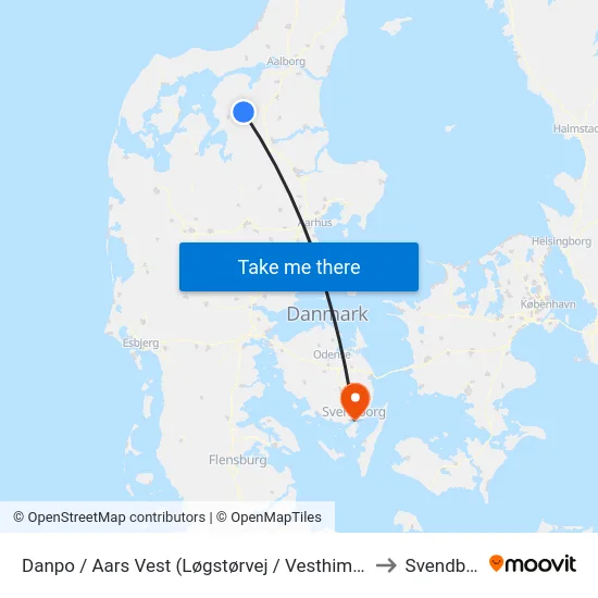 Danpo / Aars Vest (Løgstørvej / Vesthim. Komm) to Svendborg map