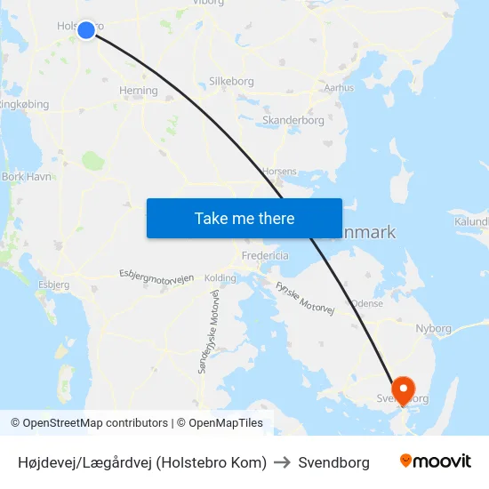 Højdevej/Lægårdvej (Holstebro Kom) to Svendborg map