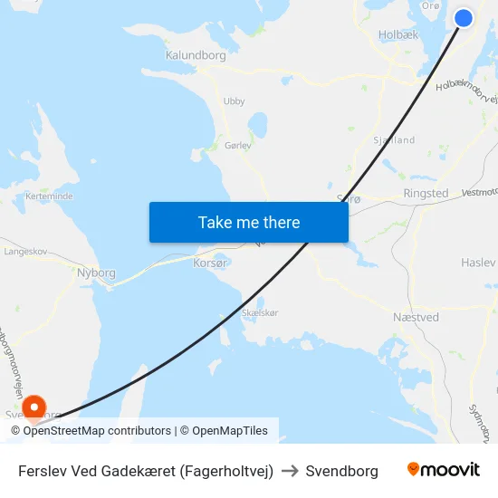 Ferslev Ved Gadekæret (Fagerholtvej) to Svendborg map