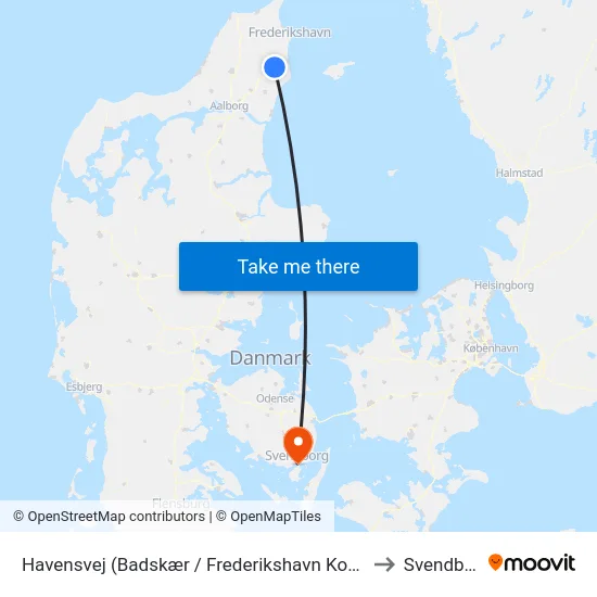 Havensvej (Badskær / Frederikshavn Kommune) to Svendborg map