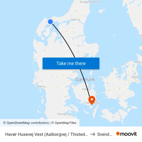 Havør Husevej Vest (Aalborgvej / Thisted Kommune) to Svendborg map