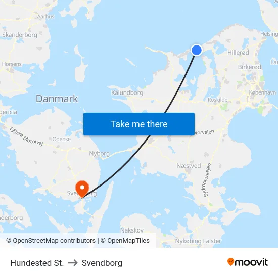 Hundested St. to Svendborg map