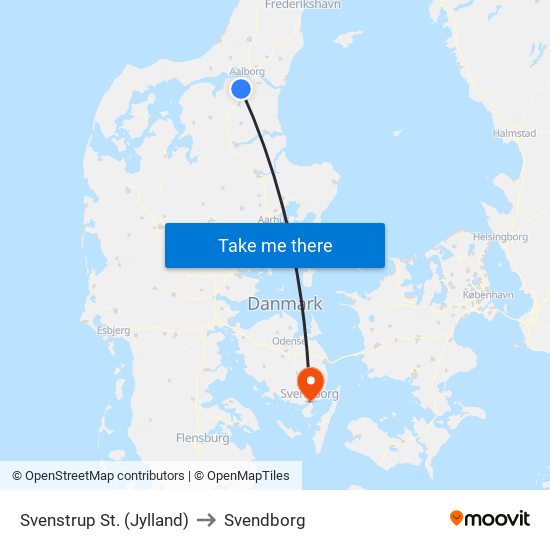 Svenstrup St. (Jylland) to Svendborg map