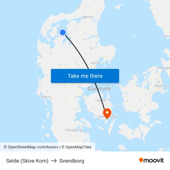 Selde (Skive Kom) to Svendborg map