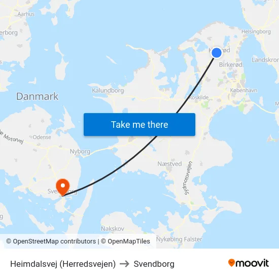 Heimdalsvej (Herredsvejen) to Svendborg map