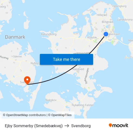 Ejby Sommerby (Smedebækvej) to Svendborg map
