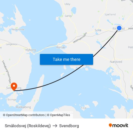 Smålodsvej (Roskildevej) to Svendborg map