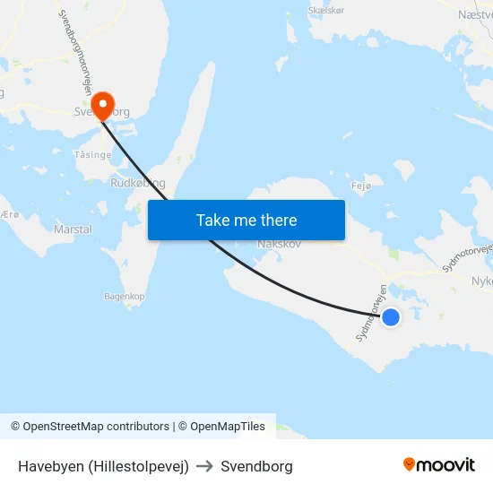 Havebyen (Hillestolpevej) to Svendborg map