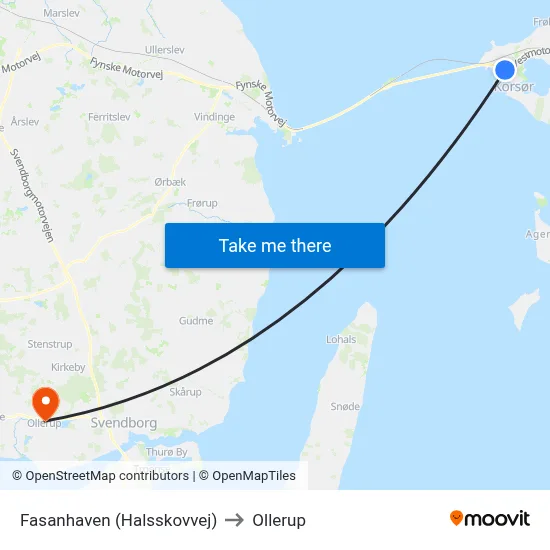 Fasanhaven (Halsskovvej) to Ollerup map