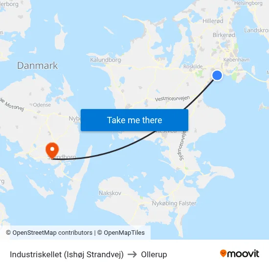 Industriskellet (Ishøj Strandvej) to Ollerup map