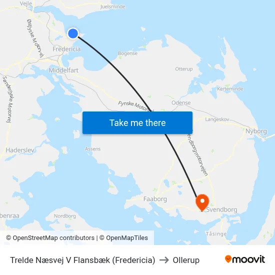 Trelde Næsvej V Flansbæk (Fredericia) to Ollerup map