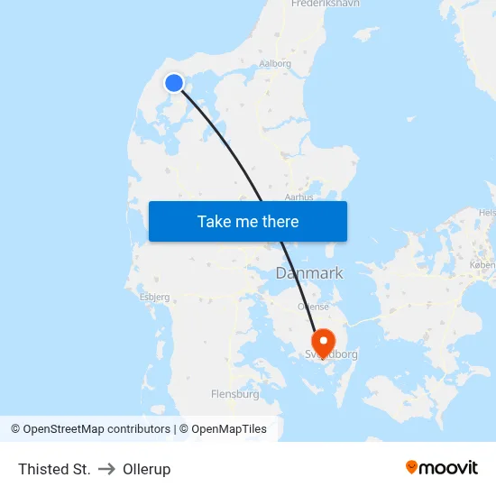 Thisted St. to Ollerup map
