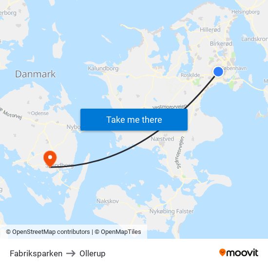 Fabriksparken to Ollerup map