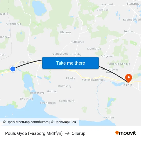 Pouls Gyde (Faaborg Midtfyn) to Ollerup map