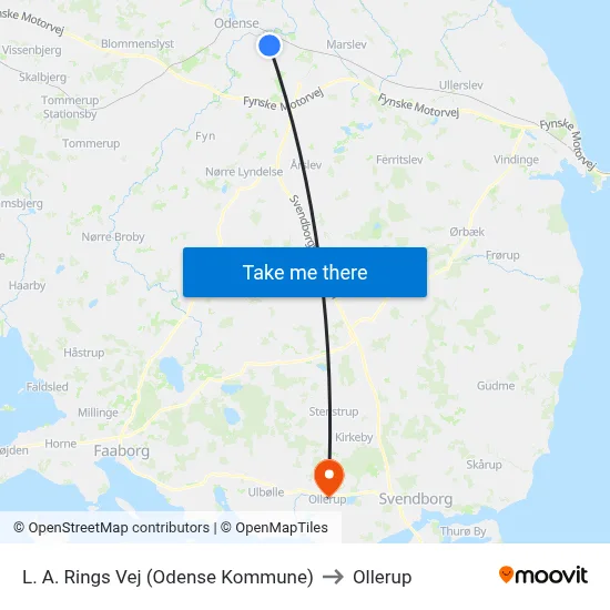 L. A. Rings Vej (Odense Kommune) to Ollerup map