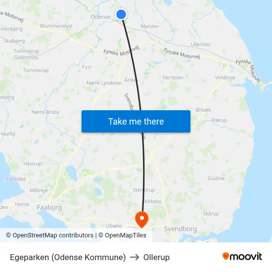 Egeparken (Odense Kommune) to Ollerup map