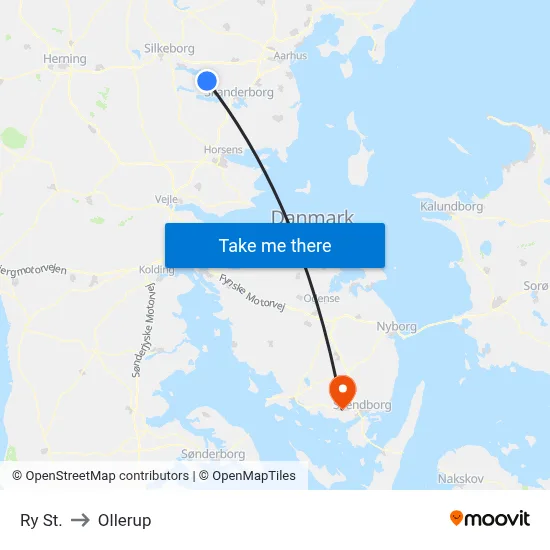 Ry St. to Ollerup map