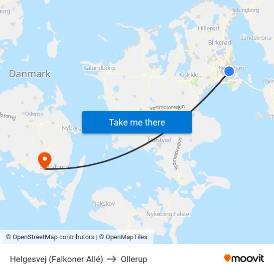 Helgesvej (Falkoner Allé) to Ollerup map