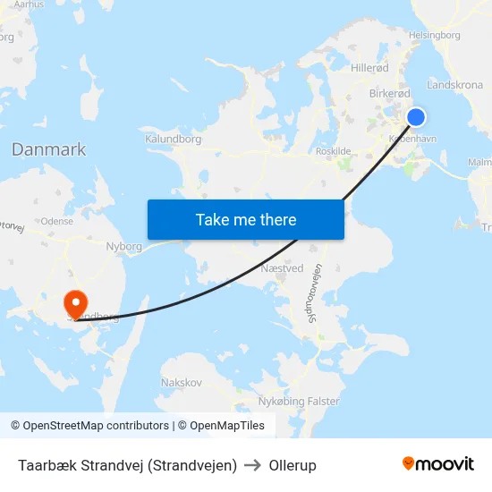 Taarbæk Strandvej (Strandvejen) to Ollerup map
