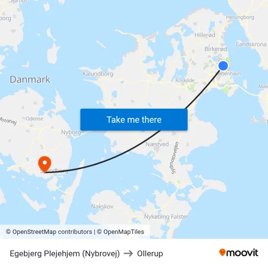 Egebjerg Plejehjem (Nybrovej) to Ollerup map